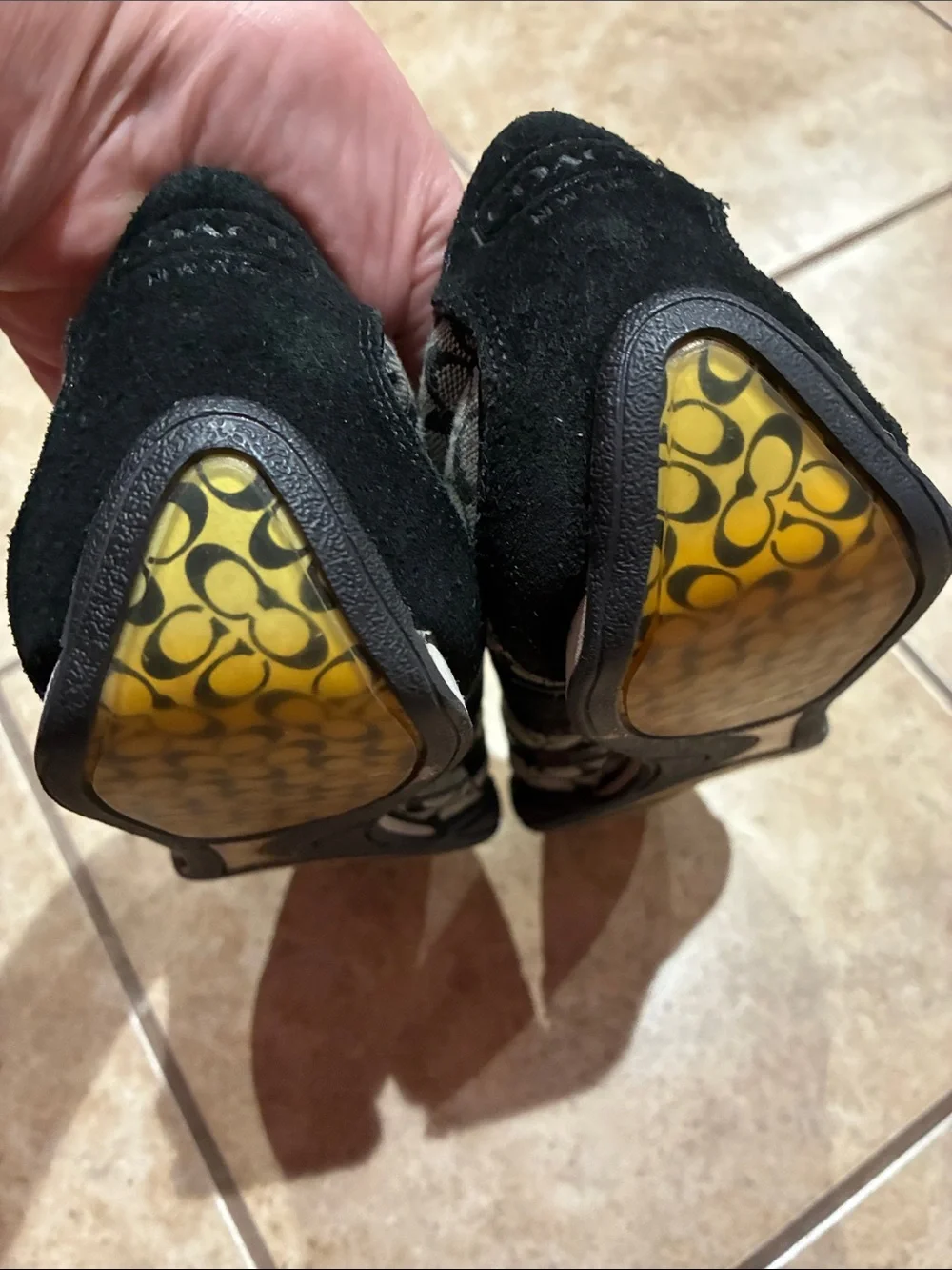 Coach Black and Gray Signature Lace-Up Sneakers